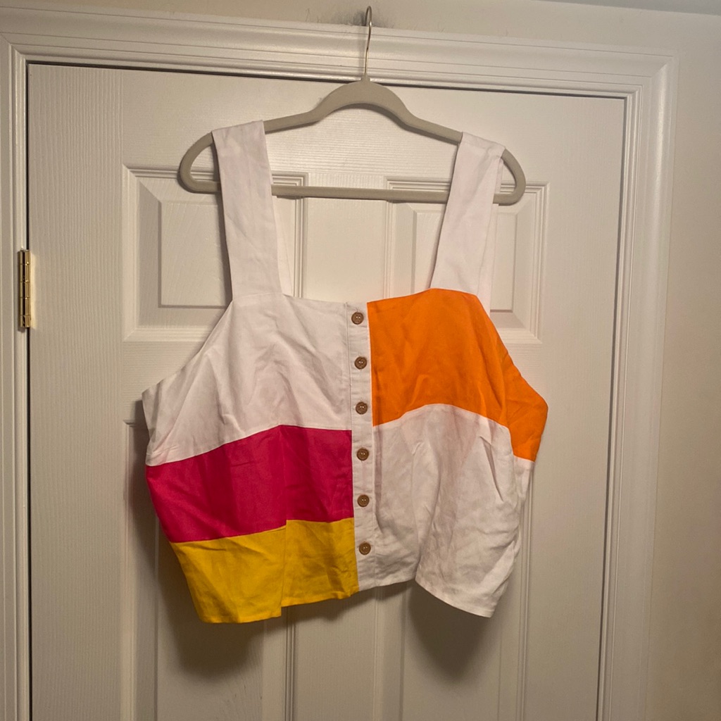 Brand New Ashley Stewart Colorblock Crop Topsize 26